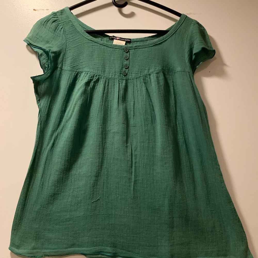 Love Squared emerald green light cotton sexy summer top - Medium